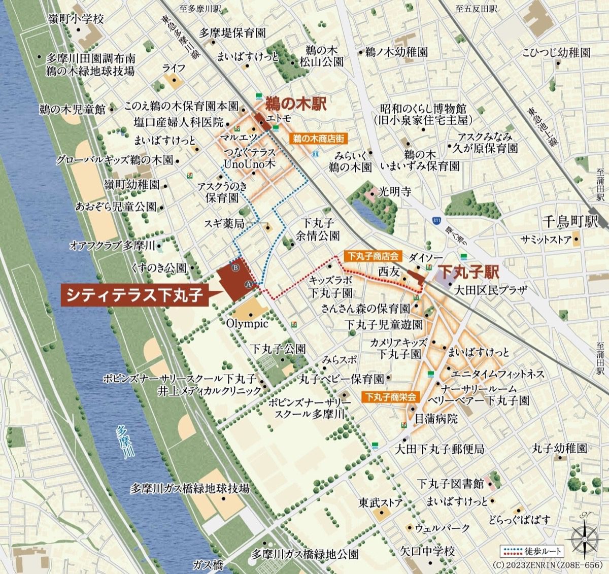 シティテラス下丸子 現地案内図