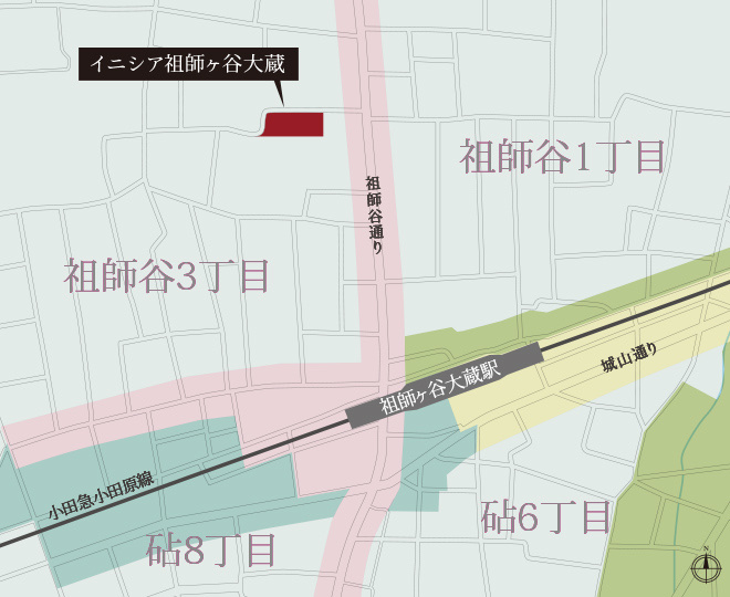 イニシア祖師ヶ谷大蔵 周辺の用途地域図