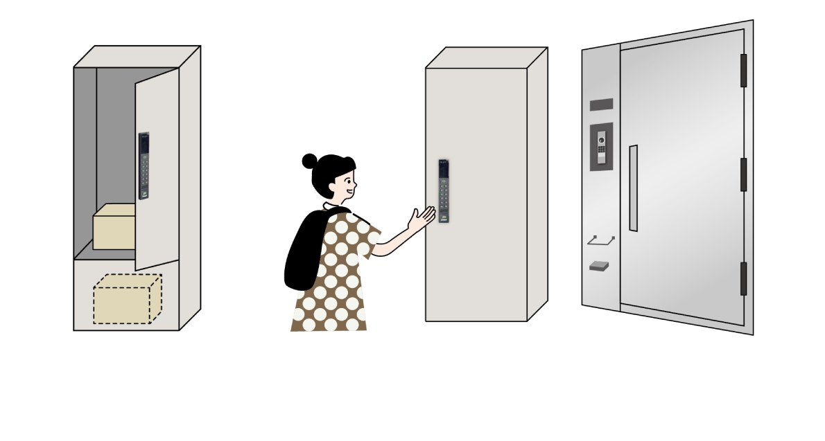 パークホームズ東銀座築地 各戸宅配ボックス Pabbit のイラスト