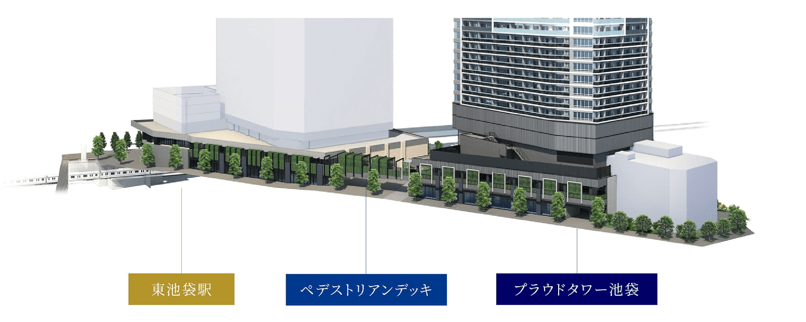 プラウドタワー池袋 東池袋駅へのアプローチ概念図